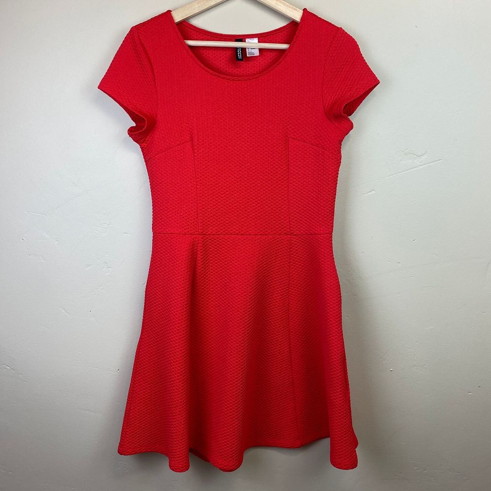H&M Divided Fit & Flare Dress Red